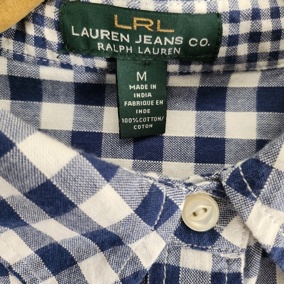 Womens LRL Buttondown Gingham Shirt - Picture 5 of 6